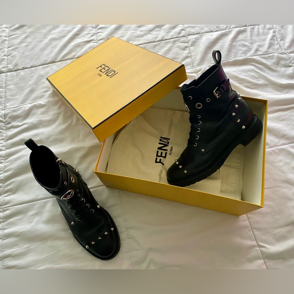 Fendi studded combat boots